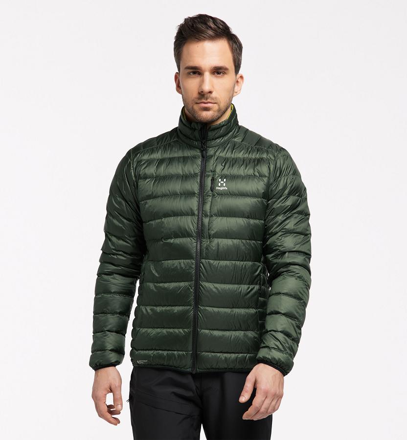 Haglöfs Mens Roc Down Jacket Dark Green New Zealand 79064SAEU